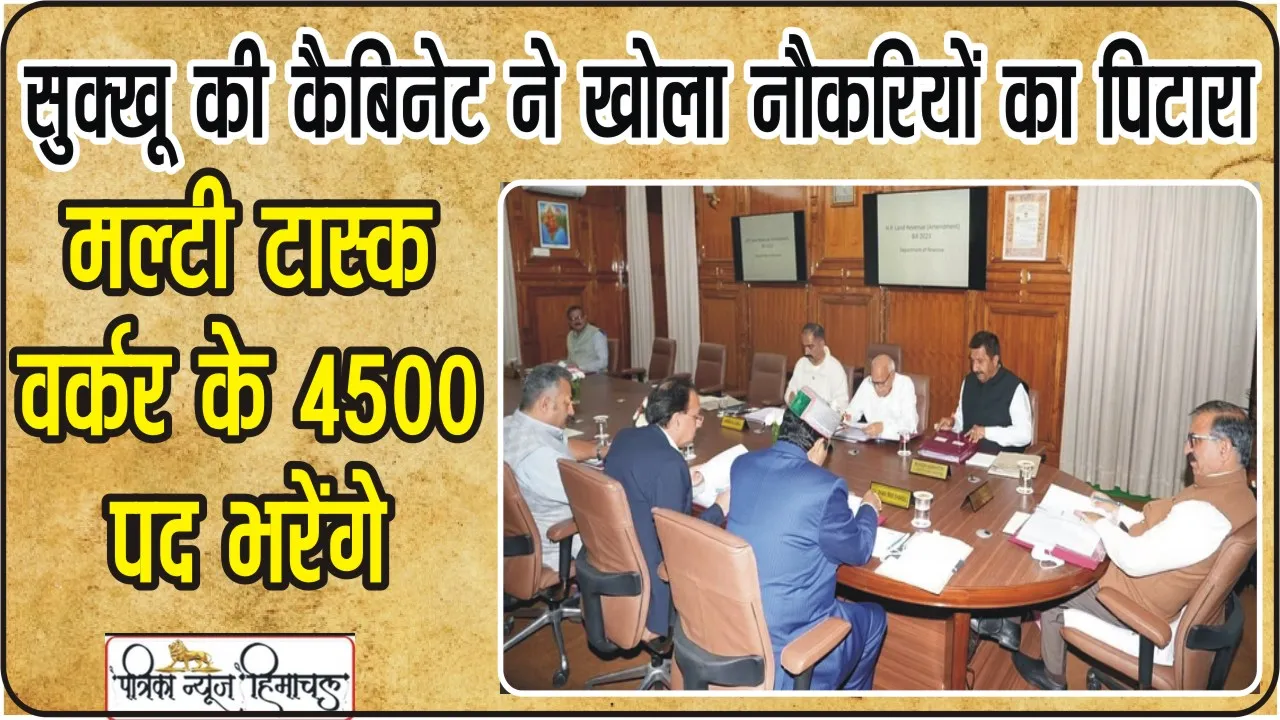 Himachal Cabinet Decision || सुक्खू की कैबिनेट बैठक ने खोला नौकरियों का पिटारा, 4500 पदों पर भर्ती की मंजूरी,