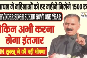 Sukhu Government One Year ||  हिमाचल में महिलाओं को हर महीने मिलेंगे 1500 रुपये, पहले चरण में इन महिलाओं को मिली सौगात