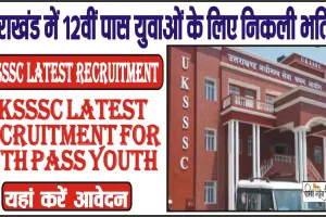 UKSSSC Latest Recruitment || उत्तराखंड में 12वीं पास युवाओं के लिए निकली भर्तियां, इस दिन करें आवेदन, पढ़िए पूरी डिटेल