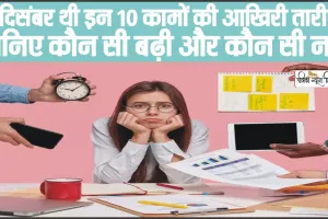 PERSONAL FINANCE || 31 दिसंबर थी इन 10 कामों की आखिरी तारीख, जानिए कौन सी बढ़ी और कौन सी नहीं, देखिए लिस्ट