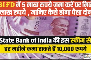 SBI Scheme ||  ₹5 लाख के बनेंगे ₹10 लाख, जानिए पैसा डबल करने वाली स्‍कीम के बारे में विस्तार से 